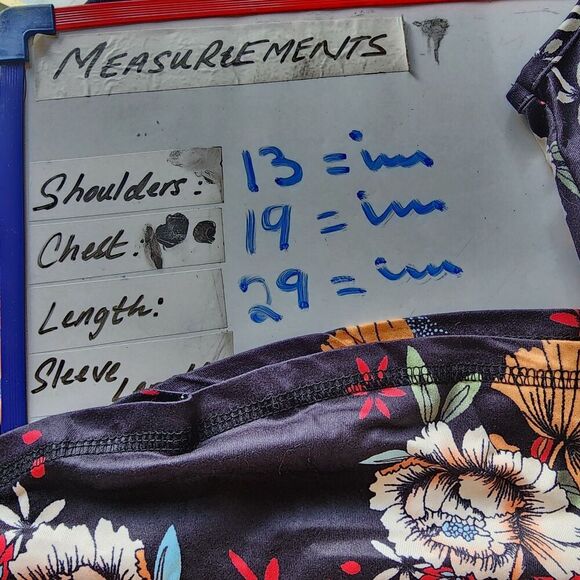 Hount Rosette Top Feminine Whimsical Sleeveless Nylon Multi Floral Black Sz Med - Picture 9 of 9